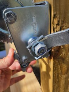 Hand crank for A-frame by creek